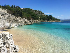 Corfu de kust van Nissaki in het noorden