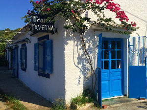 Corfu taverne in Acharavi tijdens vakantie