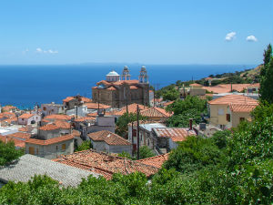 Marathokampos uitzicht bij vakantie op Samos