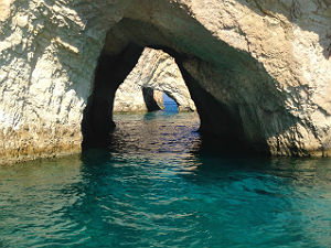 Zakynthos de Blue Caves in het noorden