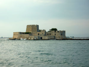 Bourtzi bij Nafplion op de Peloponnesos