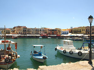 Venetiaanse haven van Rethymnon op Kreta