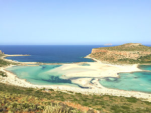 Balos beach bij Chania op Kreta tijdens vakantie