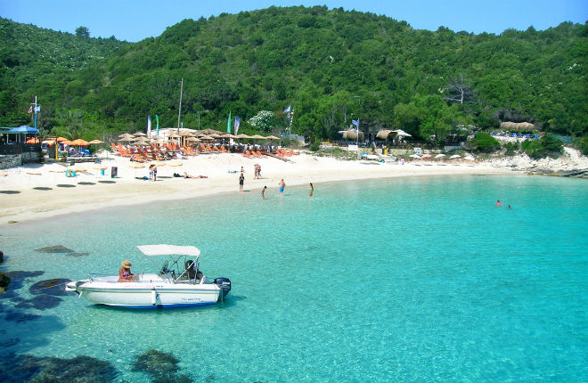 Vrika beach op Anti Paxos tijdens vakantie