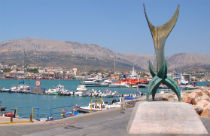 Chios stad standbeeld en haven