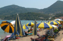 Messonghi beach op Corfu