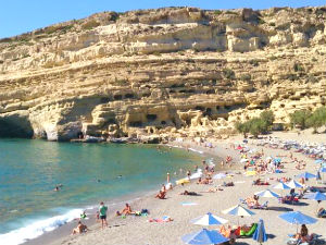 Matala beach op Kreta bij de mooiste stranden