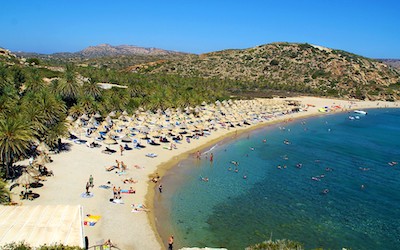 Vai beach op Kreta met palmbos