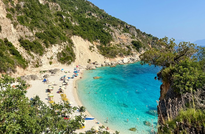 Agiofili beach in het zuidwesten van Lefkas