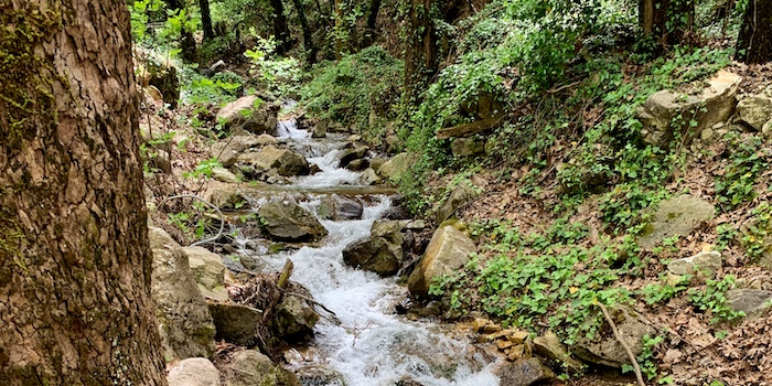 Wandelpad in het Dal van de Nachtegalen tijdens wandelen op Samos