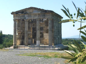 Dorische tempel in Ancient Messini Peloponnesos