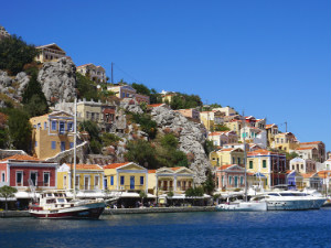 Symi vakantie uitzicht haven