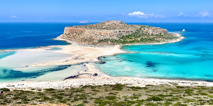 Panoramisch uitzicht op Balos Beach in West Kreta