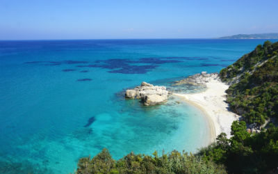 In april of mei op vakantie naar Griekenland Xigia beach