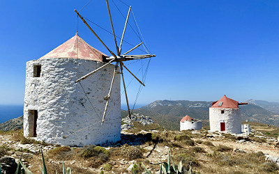 Amorgos windmolens bij Chora
