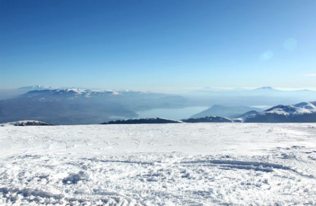 Sneeuw op de skipistes in Griekenland