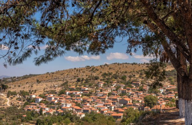 Skalochori op Lesbos in Griekenland