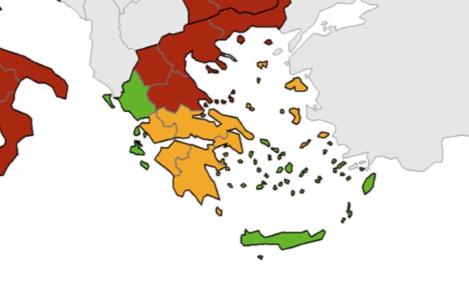 Ook Kreta en Epirus op groen op ECDC kaart