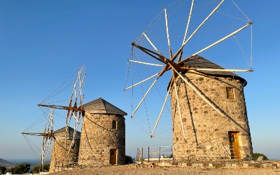 Windmolens in Chora Patmos