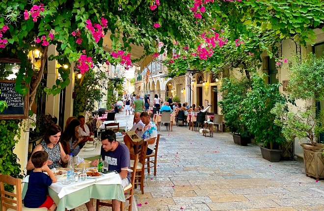 Kerkyra op Corfu voor vakantie