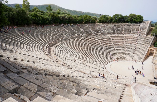 Epidaurus amfi-theater op de Peloponnesos