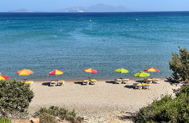 Kohilari beach op Kos in Griekenland