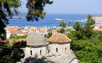 Noordoostelijk Egeïsche eilanden uitzicht ip hoofdstad van Samos