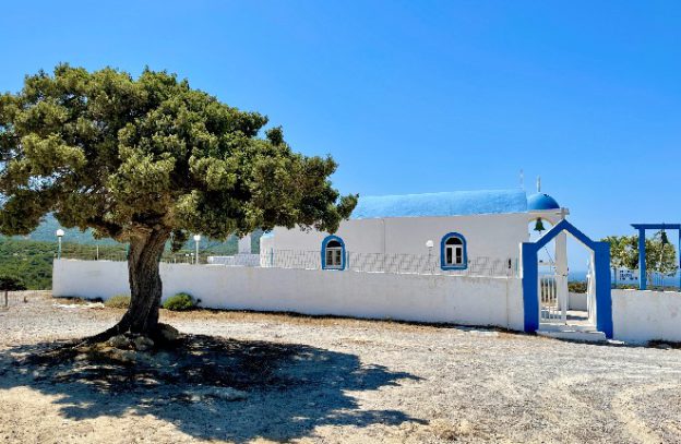 Kapel bij Volcania beach op Kos