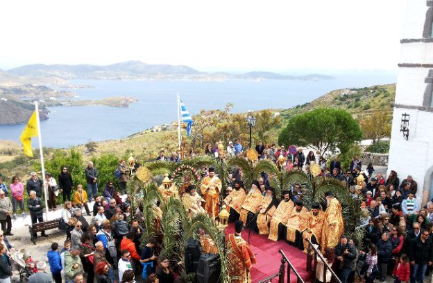 Orthodoxe paasviering op Patmos in Griekenland