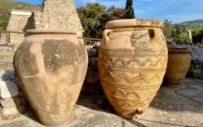 Oude vazen in Knossos op Kreta