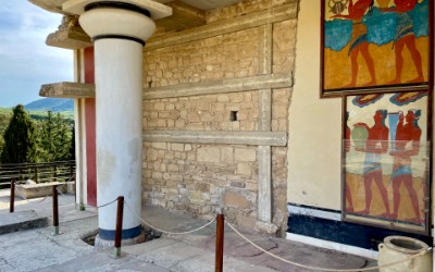 Muurschilderingen in Knossos op Kreta