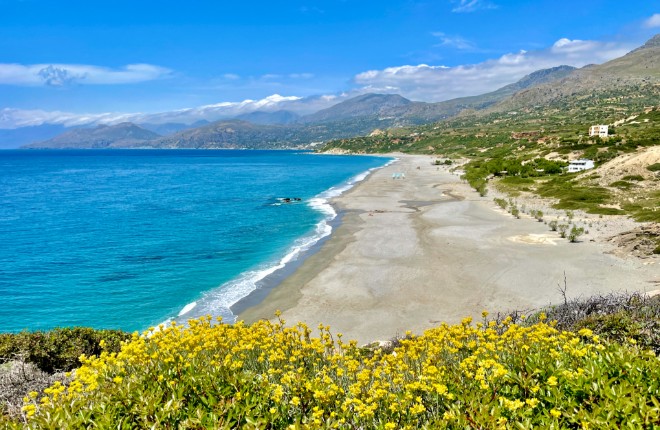 Triopetra beach aan de zuidkust van Kreta