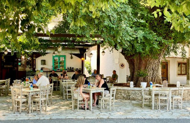 Bergdorpen op het eiland Corfu