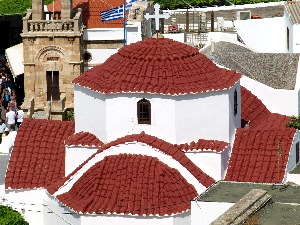Kerkje in Lindos op Rhodos