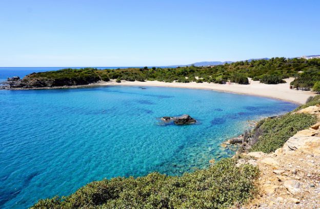 Glystra beach op Rhodos