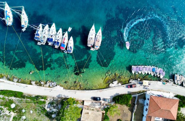 Kustlijn bij Fiskardo op Kefalonia