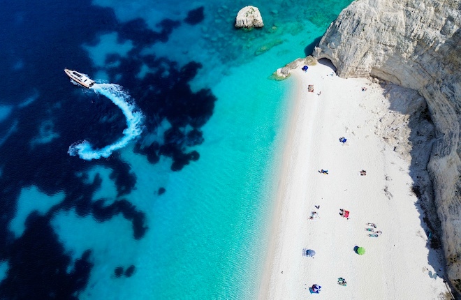 Fteri beach op Kefalonia Griekenland
