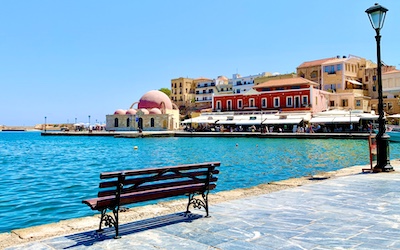 Venetiaanse haven van Chania als mooiste stad van West Kreta