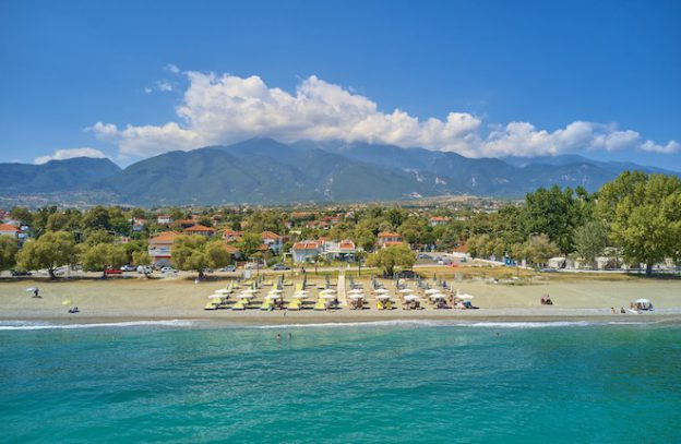 Leptokarya strand op Pieria in Griekenland