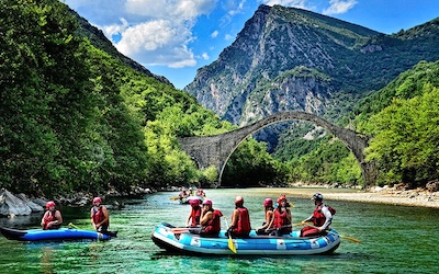 Raften als watersport in Epirus Tzoumerka