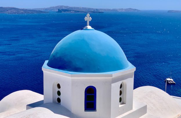 Santorini blauw-witte kerk