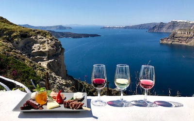 Venetsanos wijnhuis op Santorini met mooie view