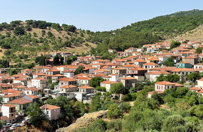 Anemotia dorp in de bergen van Lesbos