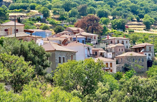 Lafionas bergdorp bij Petra op Lesbos