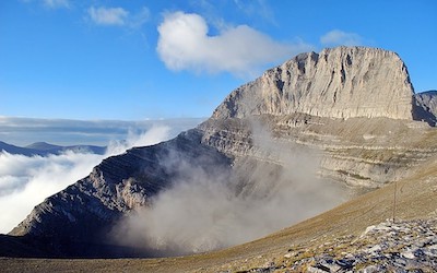 Uitzicht op de top van Mount Olympus