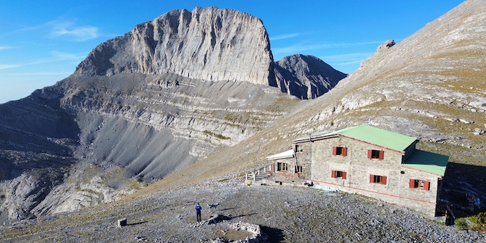 Apostolidis berghut op Mount Olympus Griekenland