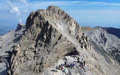 Mount Olympus de hoogste piek Mytikas