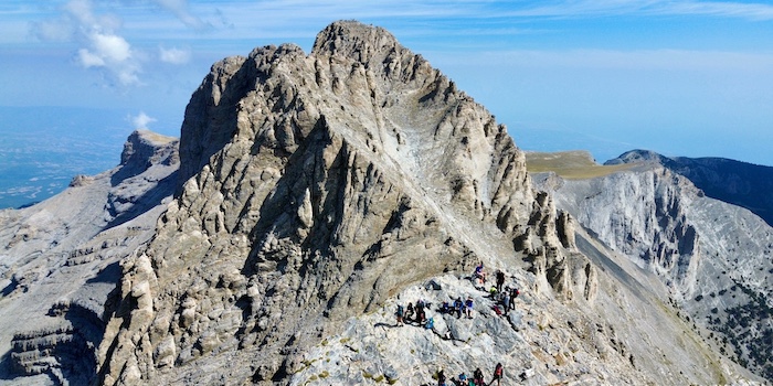 Mytikas op Mount Olympus het hoogste punt van Griekenland