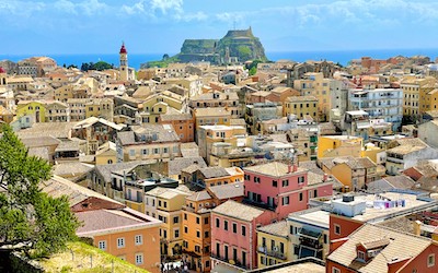 Kerkyra op Corfu in de herfst