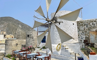 Windmolen in Olympos op Karpathos